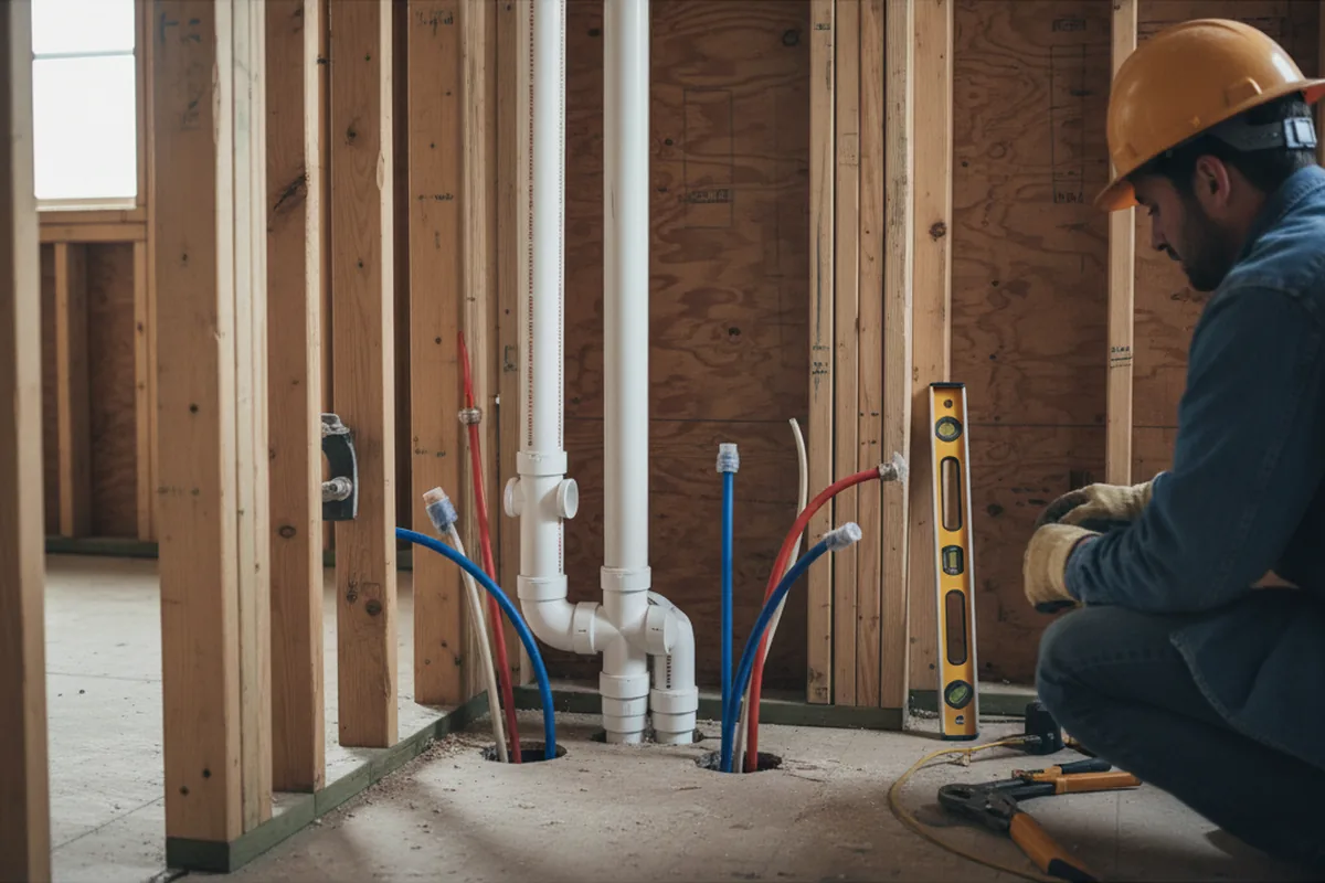 Drain and supply rough-in during Toilet Repair and Installation in Atlantic Beach